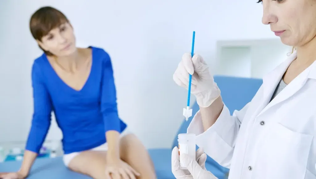 Medical exam with swab