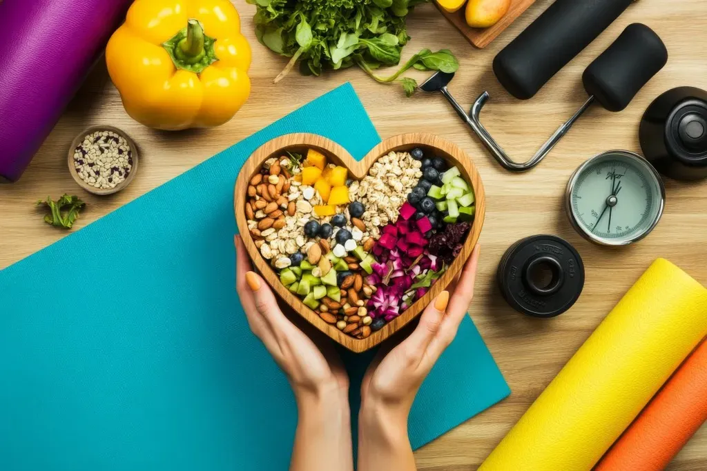 Heart-shaped healthy food bowl